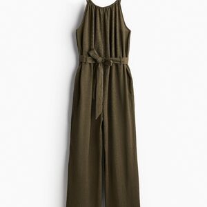 H&M Green Sleeveless Jumpsuit with Wide Leg